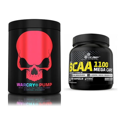 Trainings-Set: Genius Nutrition Warcry PUMP + Olimp BCAA Mega Caps – alle enthaltenen Artikel