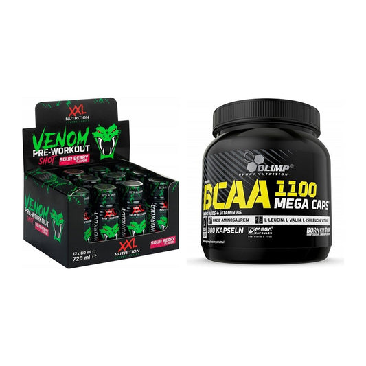 Trainings-Set: XXL Nutrition Venom Shot + Olimp BCAA Mega Caps – alle enthaltenen Artikel