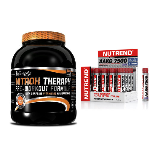 Trainings-Set: BioTech NitroX Therapy + Nutrend AAKG 7500 Shots – alle enthaltenen Artikel