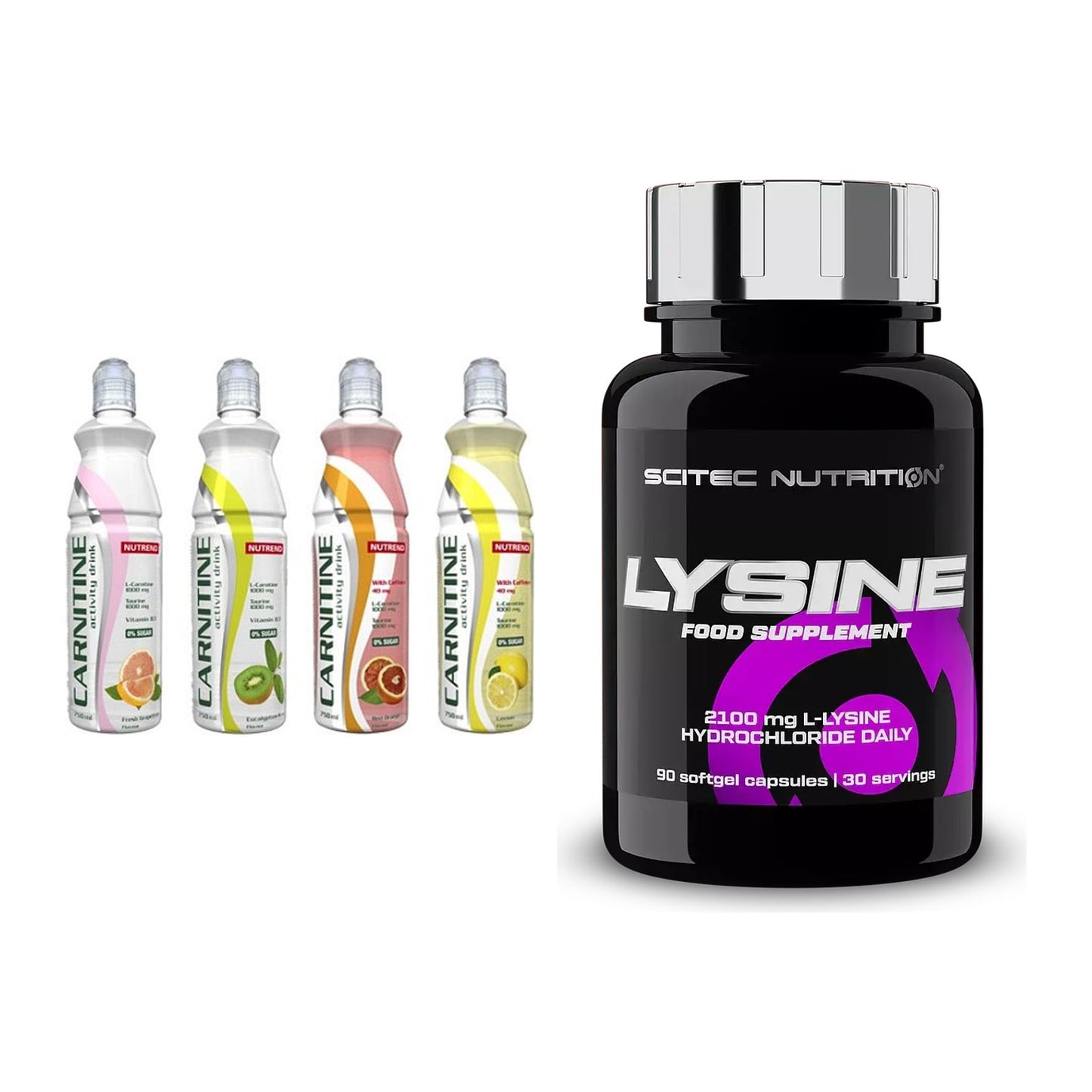 Trainings-Set: Nutrend Activity L-Carnitine Drink + Scitec Lysine – alle enthaltenen Artikel