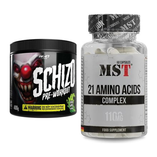 Trainings-Set: AK47 Labs Schizo Pre-Workout + MST 21 Amino Acids – alle enthaltenen Artikel