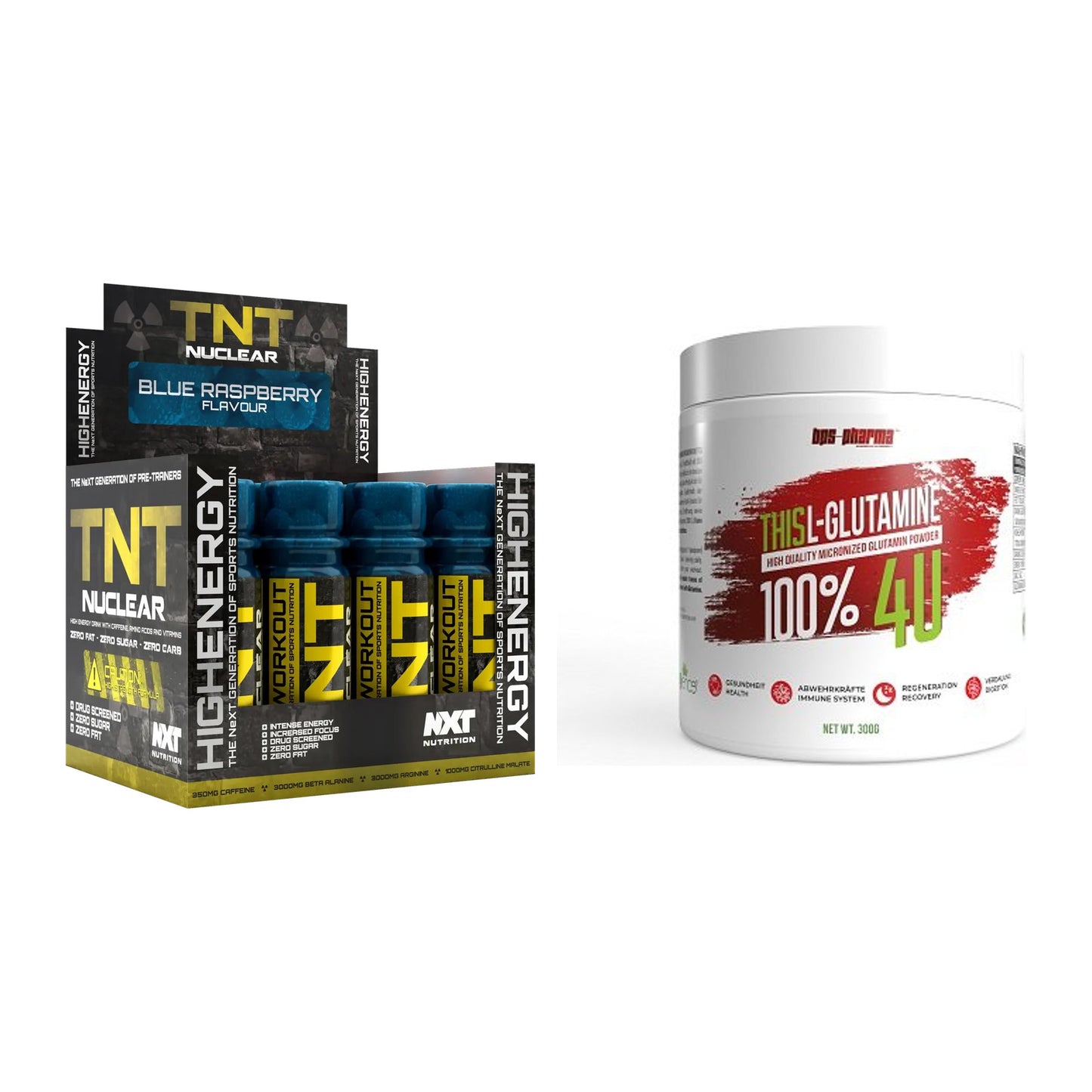 Trainings-Set: NXT Nutrition TNT Nuclear + BPS-Pharma This Glutamin – alle enthaltenen Artikel