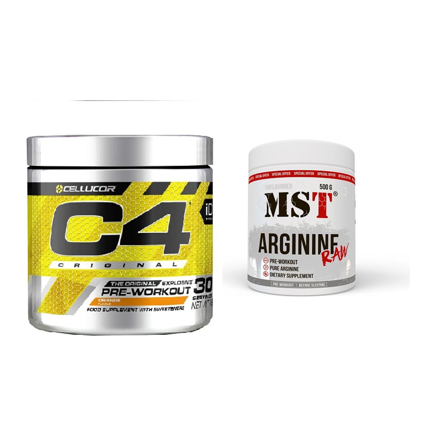 Trainings-Set: Cellucor C4 Original 30Serv. + MST Arginine RAW – alle enthaltenen Artikel