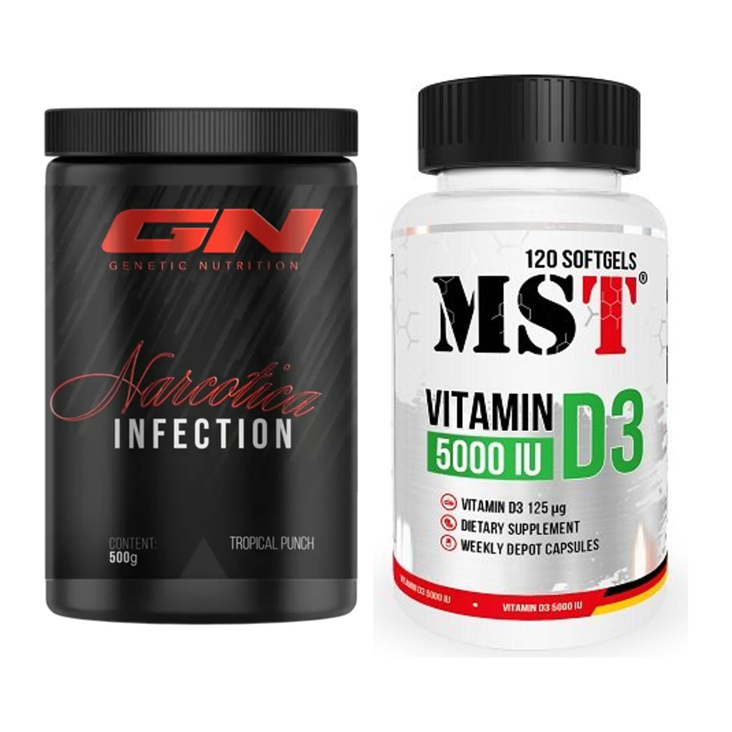 Trainings-Set: GN Narcotica Infection + MST Vitamin D3 5000IU 120 – alle enthaltenen Artikel