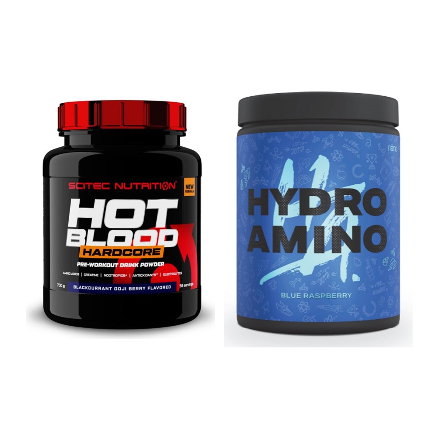 Trainings-Set: Scitec Hot Blood Hardcore + Nanosupps Hydro Amino – alle enthaltenen Artikel