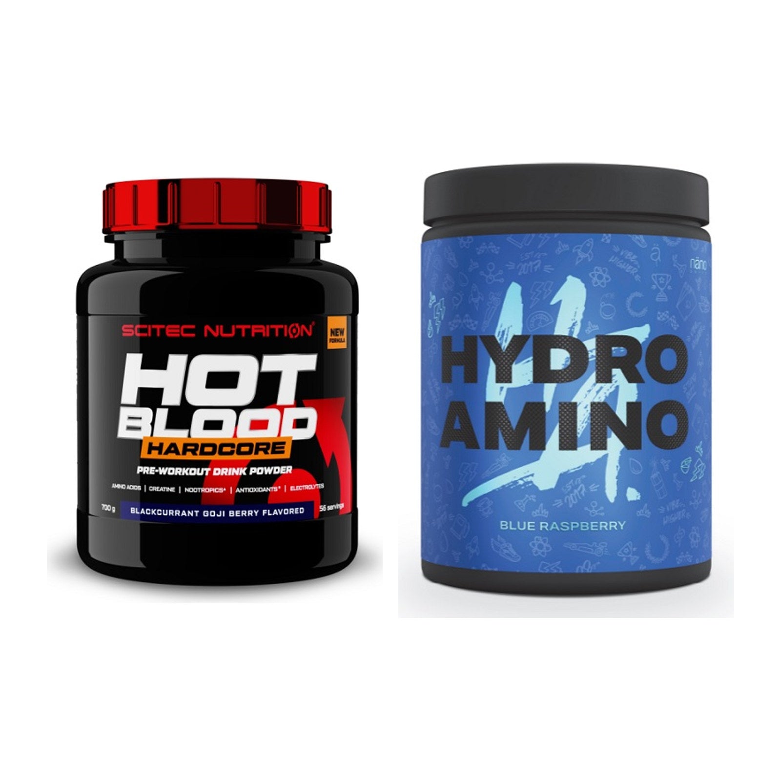 Trainings-Set: Scitec Hot Blood Hardcore + Nanosupps Hydro Amino – alle enthaltenen Artikel