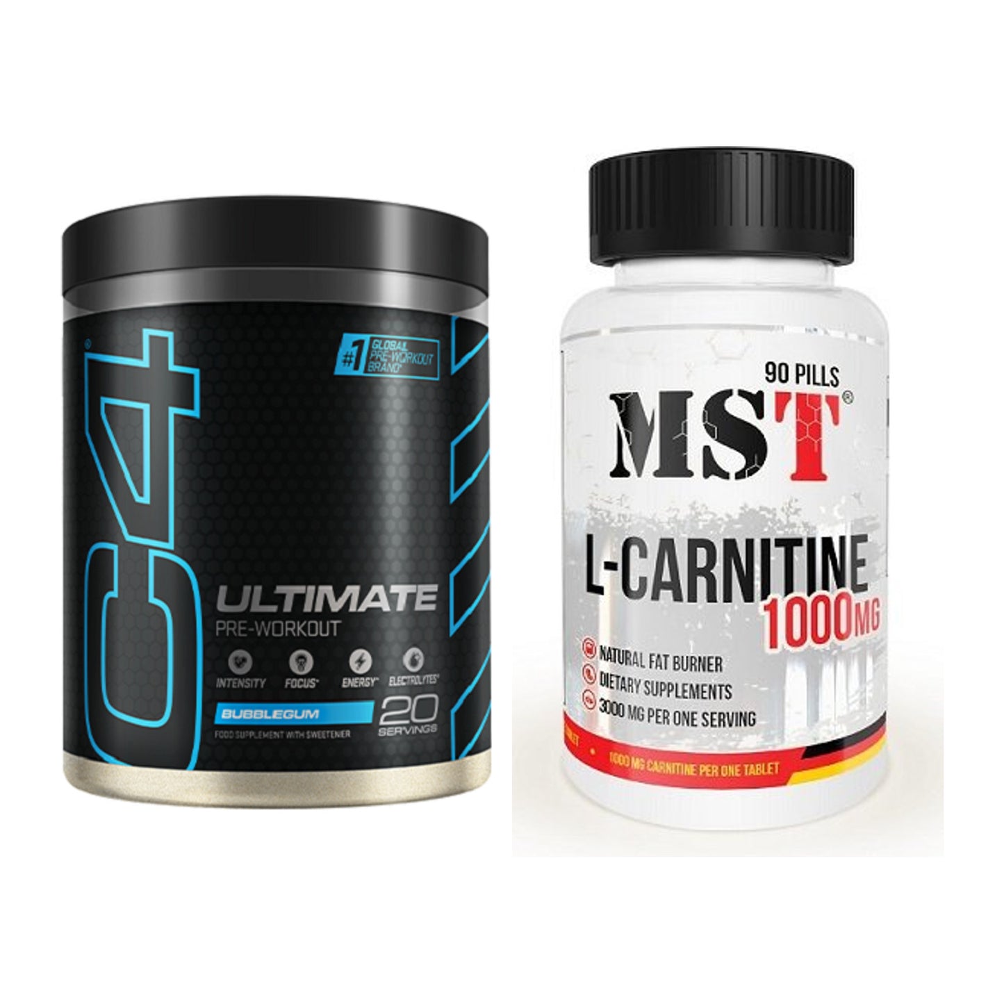 Trainings-Set: Cellucor C4 ULTIMATE 20 + MST L-Carnitine 1000 (90 – alle enthaltenen Artikel