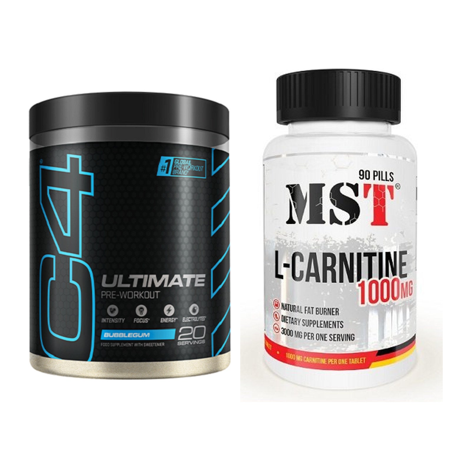 Trainings-Set: Cellucor C4 ULTIMATE 20 + MST L-Carnitine 1000 (90 – alle enthaltenen Artikel