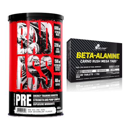 Trainings-Set: BAD ASS Pre + Olimp Beta-Alanin Carno Rush – alle enthaltenen Artikel