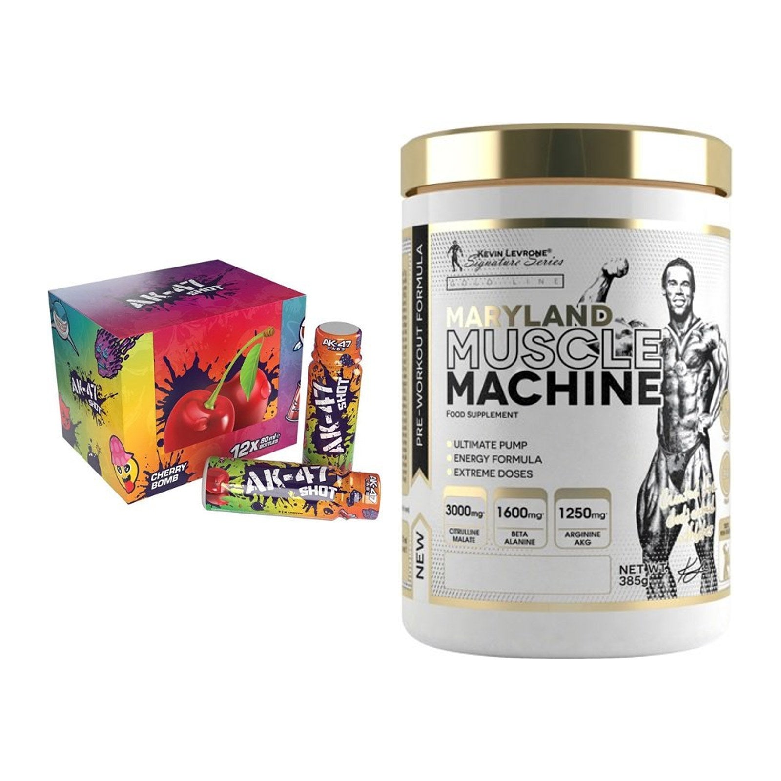 Trainings-Set: AK47 Labs AK47 Shots + Kevin Levrone Maryland Muscle – alle enthaltenen Artikel