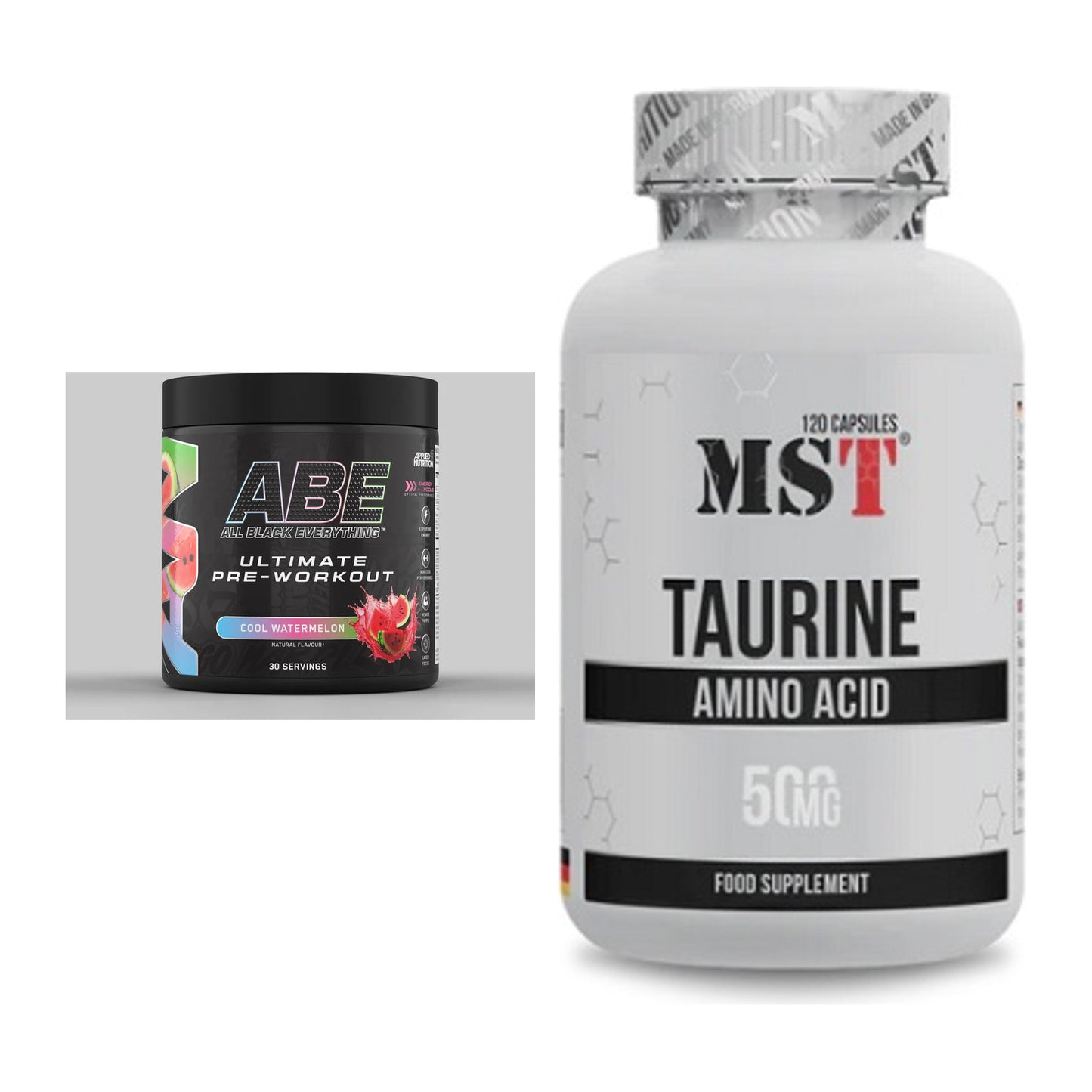 Trainings-Set: Applied Nutrition A.B.E Ultimate + MST Taurine – alle enthaltenen Artikel