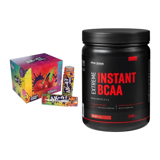 Trainings-Set: AK47 Labs AK47 Shots + Body Attack Instant BCAA Extreme – alle enthaltenen Artikel