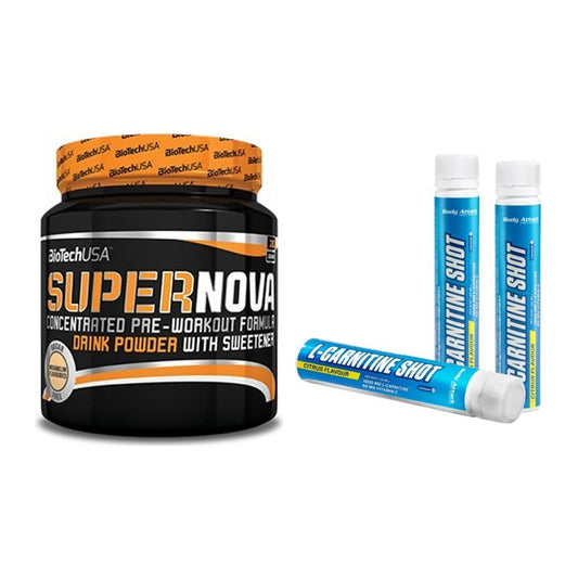 Trainings-Set: BioTech Supernova + Body Attack L-Carnitine Shots – alle enthaltenen Artikel