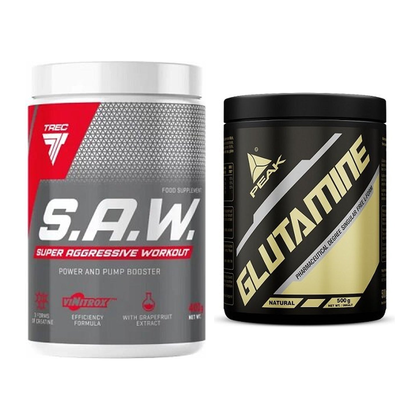 Trainings-Set: Trec Nutrition SAW Booster + Peak Glutamin – alle enthaltenen Artikel