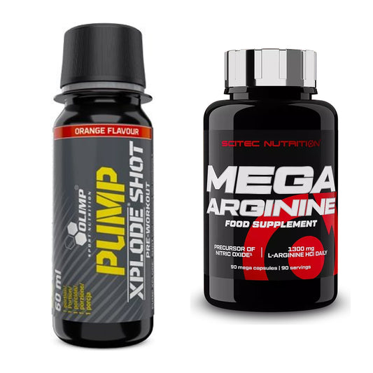 Trainings-Set: Olimp Pump Xplode Shot + Scitec Mega Arginine – alle enthaltenen Artikel