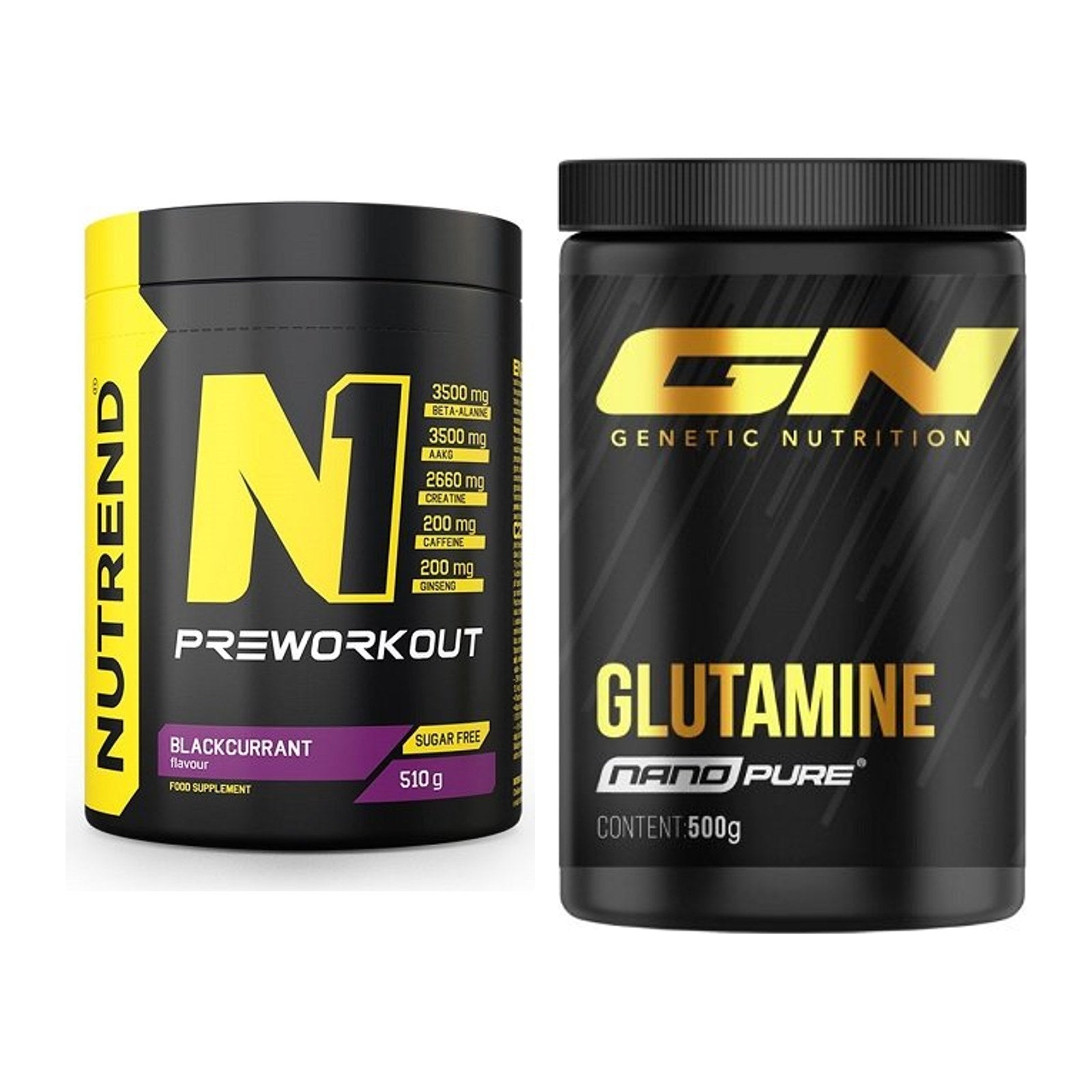 Trainings-Set: Nutrend N1 Preworkout + GN Nano Pure Glutamine – alle enthaltenen Artikel