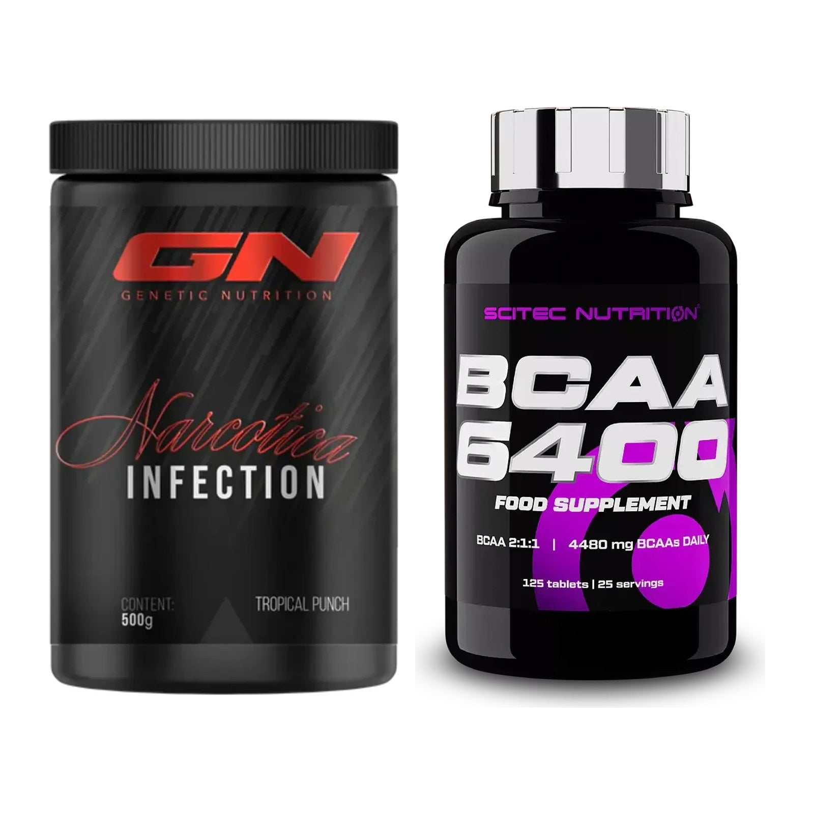 Trainings-Set: GN Narcotica Infection + Scitec BCAA 6400 – alle enthaltenen Artikel