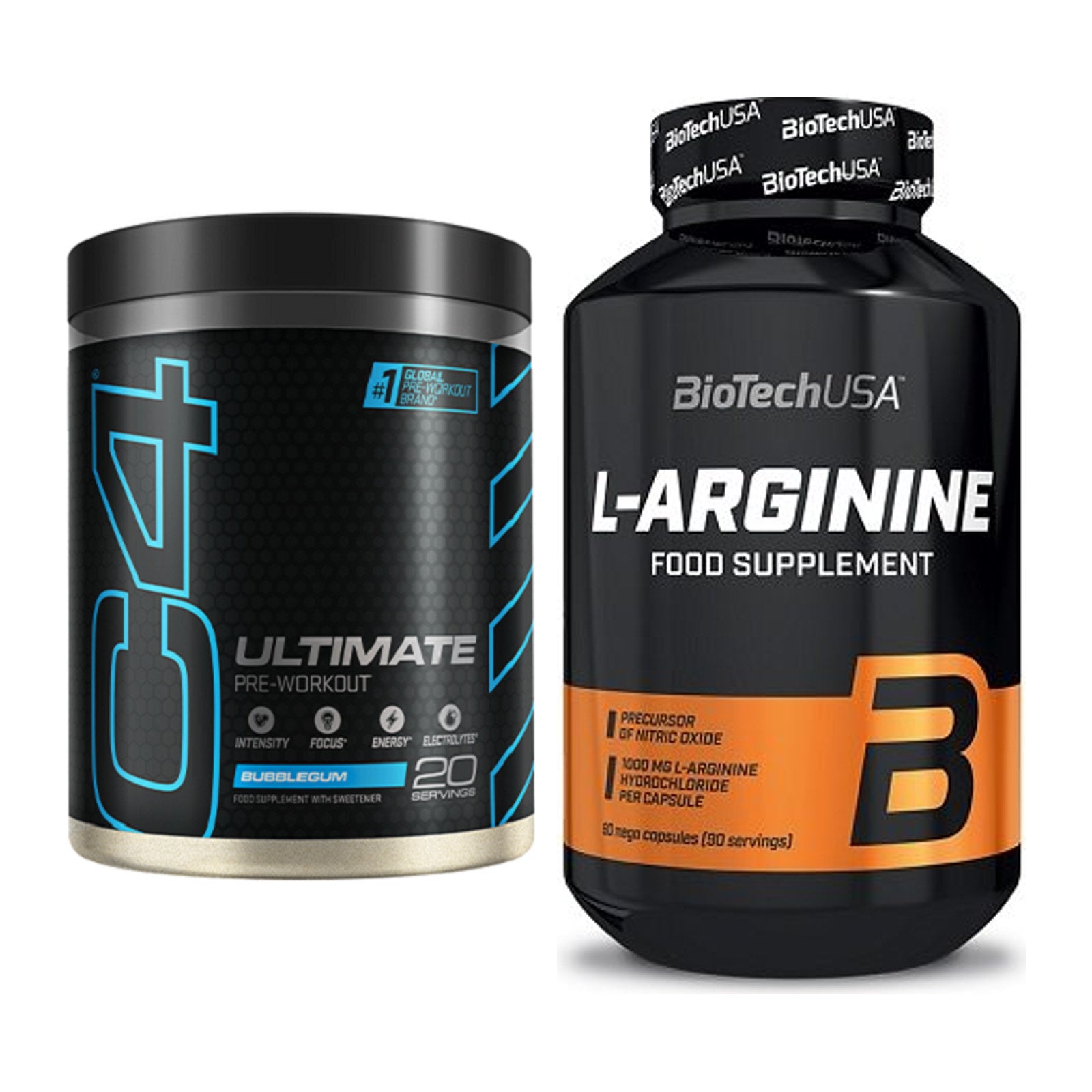 Trainings-Set: Cellucor C4 ULTIMATE 20 Serv. + BioTech L-Arginine – alle enthaltenen Artikel