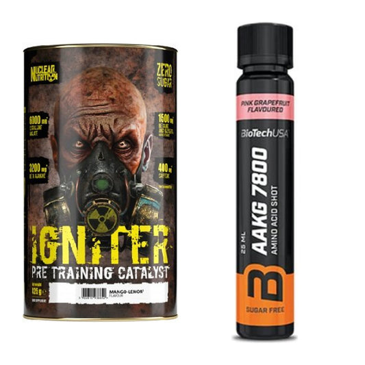 Trainings-Set: Nuclear Nutrition IGNITER Booster + BioTech AAKG 7800 – alle enthaltenen Artikel