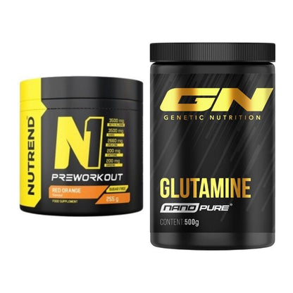 Trainings-Set: Nutrend N1 Preworkout 255g NEU + GN Nano Pure Glutamine – alle enthaltenen Artikel