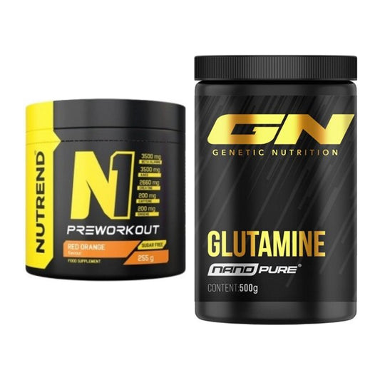 Trainings-Set: Nutrend N1 Preworkout 255g NEU + GN Nano Pure Glutamine – alle enthaltenen Artikel