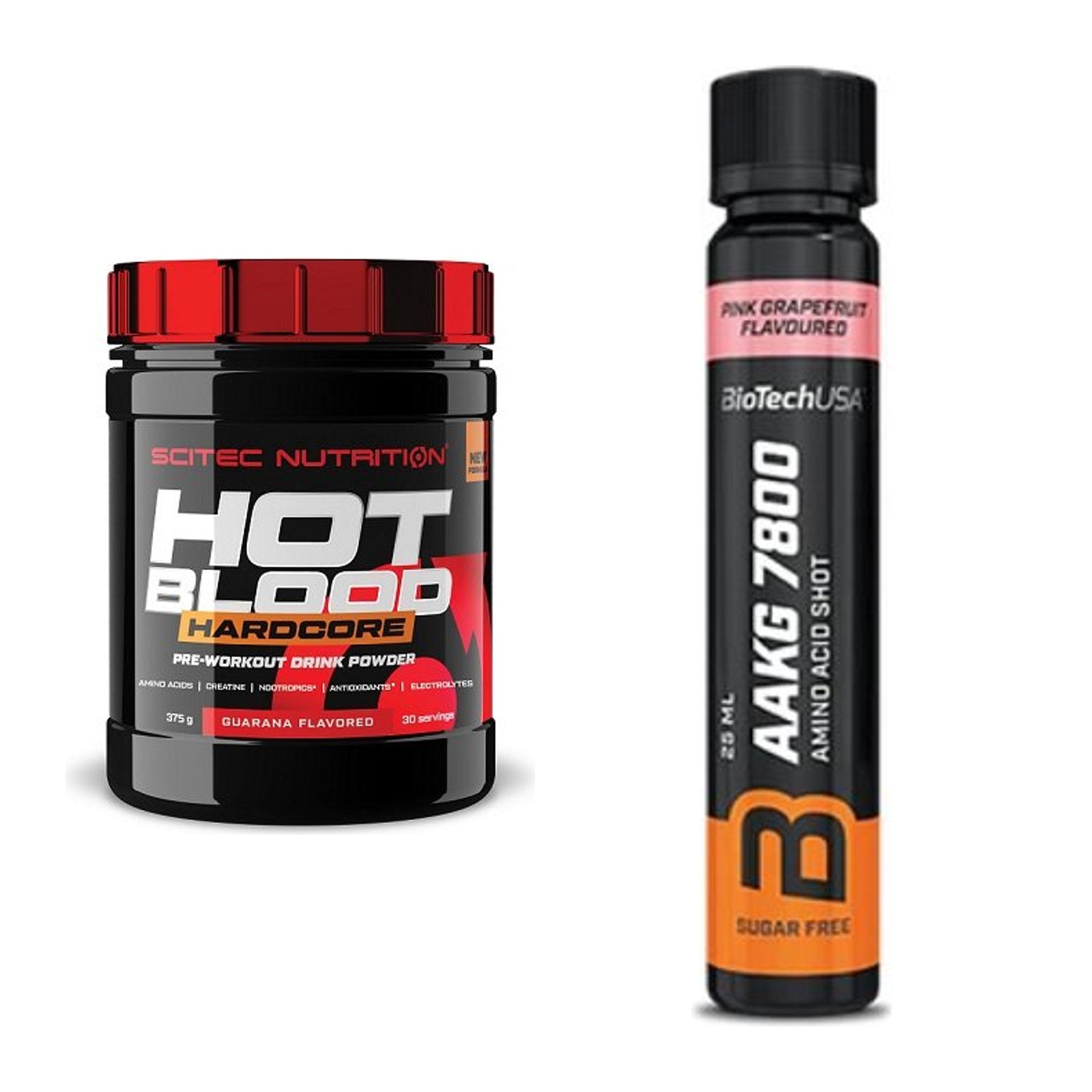 Trainings-Set: Scitec Hot Blood Hardcore + BioTech AAKG 7800 – alle enthaltenen Artikel