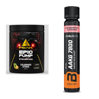 Trainings-Set: Peak Epic Pump Stim Edition + BioTech AAKG 7800 – alle enthaltenen Artikel