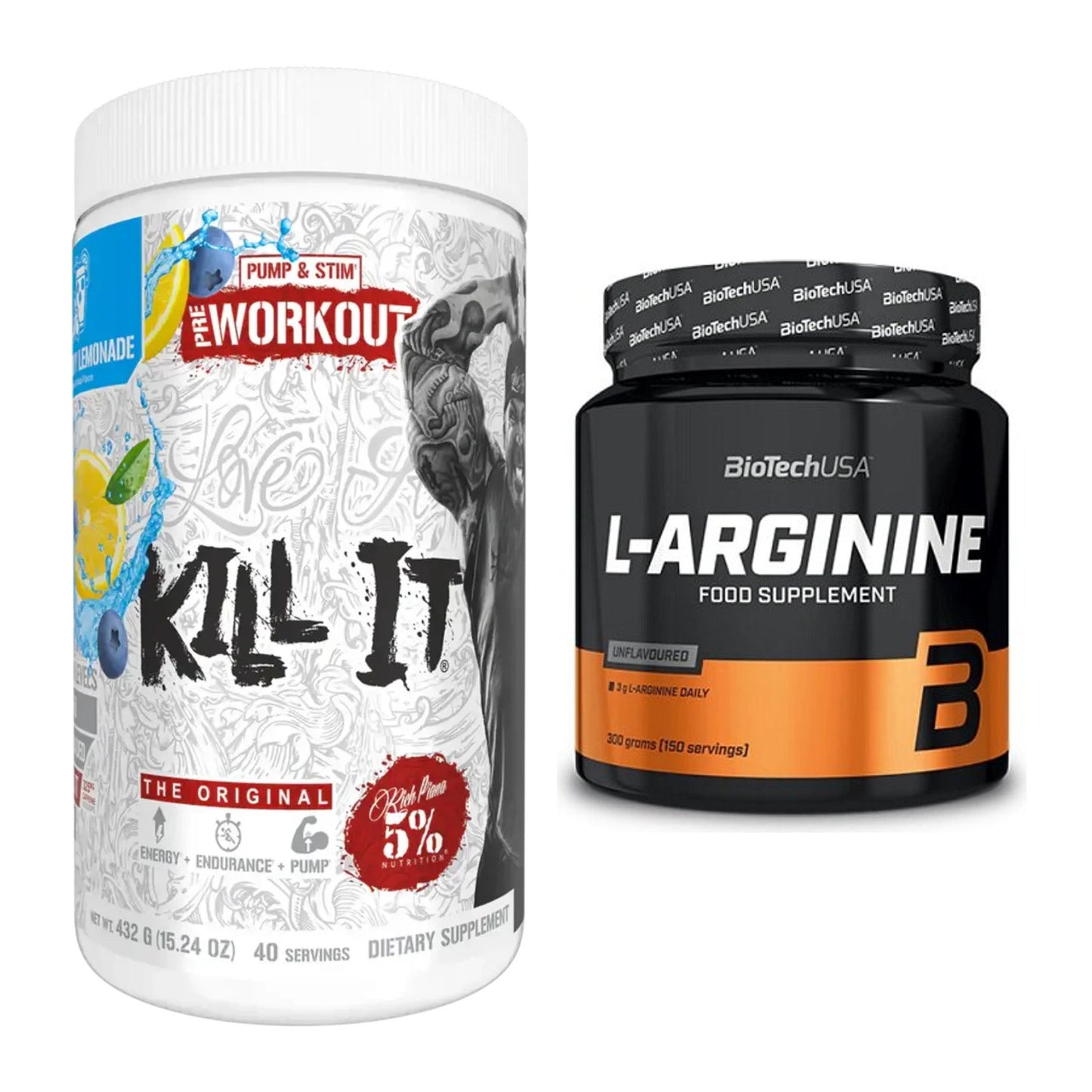 Trainings-Set: Rich Piana 5% Nutrition Kill It + BioTech L-Arginin – alle enthaltenen Artikel