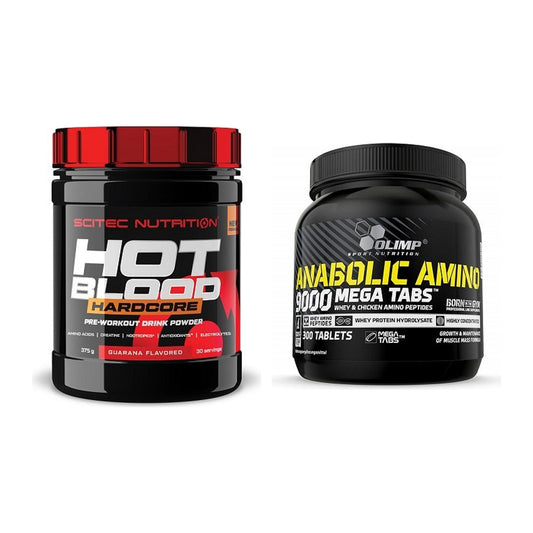 Trainings-Set: Scitec Hot Blood Hardcore + Olimp Anabolic Amino 9000 – alle enthaltenen Artikel