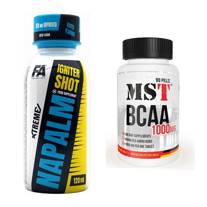 Trainings-Set: FA Nutrition Xtreme Napalm + MST BCAA 1000 (90 Tabl.) – alle enthaltenen Artikel