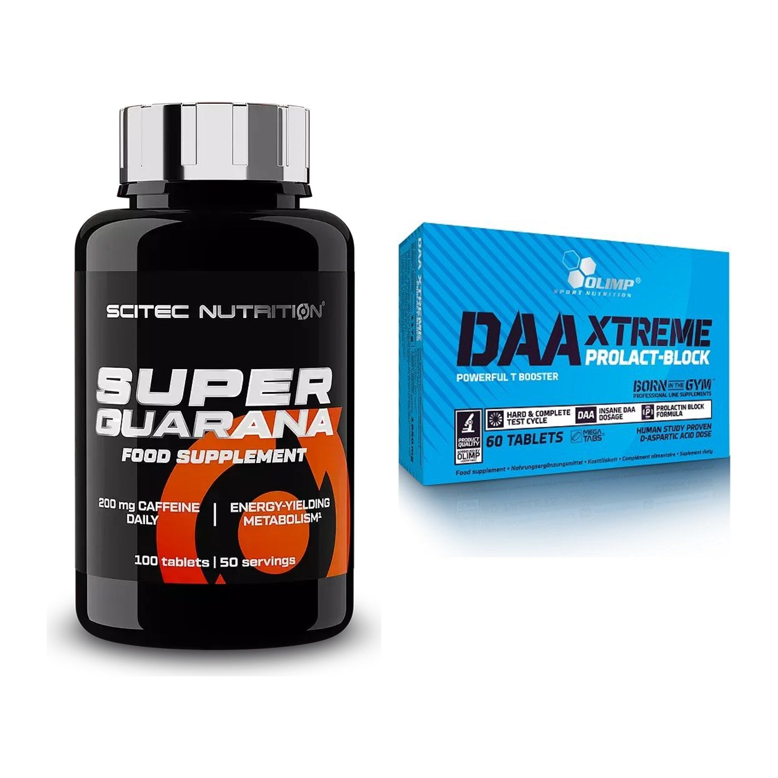 Trainings-Set: Scitec Super Guarana 100 Tabl. + Olimp DAA Xtreme – alle enthaltenen Artikel