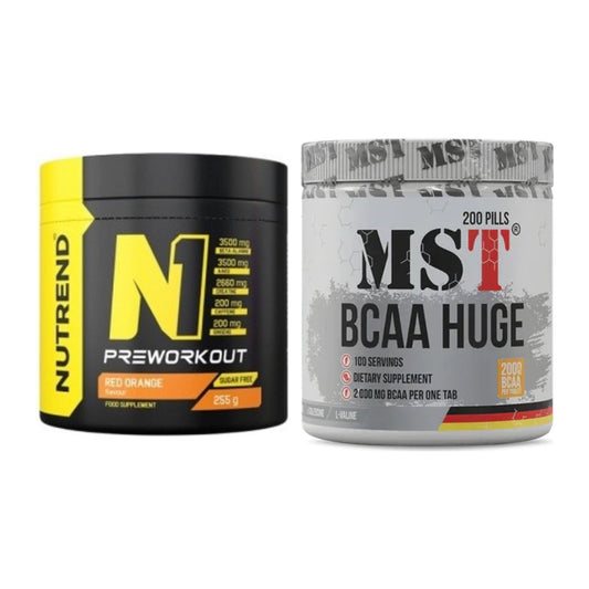 Trainings-Set: Nutrend N1 Preworkout 255g + MST BCAA Huge 200 Tabl./ – alle enthaltenen Artikel