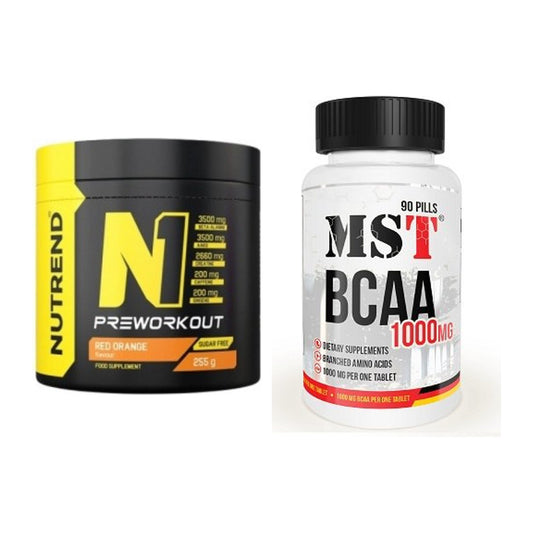 Trainings-Set: Nutrend N1 Preworkout 255g + MST BCAA 1000 (90 Tabl.) – alle enthaltenen Artikel