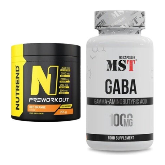 Trainings-Set: Nutrend N1 Preworkout 255g NEU + MST GABA 1000mg – alle enthaltenen Artikel