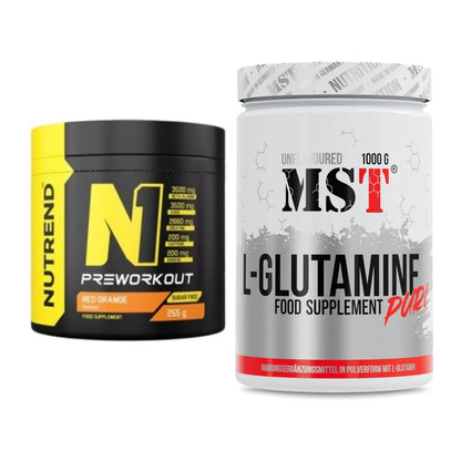 Trainings-Set: Nutrend N1 Preworkout 255g NEU + MST Glutamine – alle enthaltenen Artikel