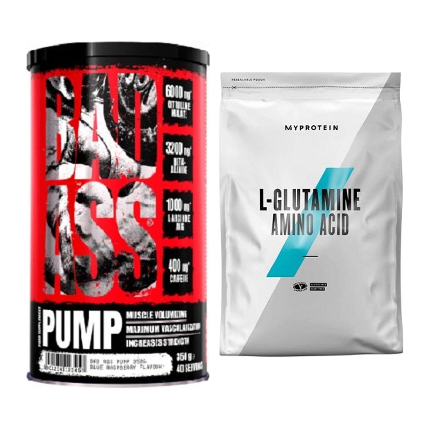 Trainings-Set: BAD ASS Pump + MyProtein Glutamin – alle enthaltenen Artikel