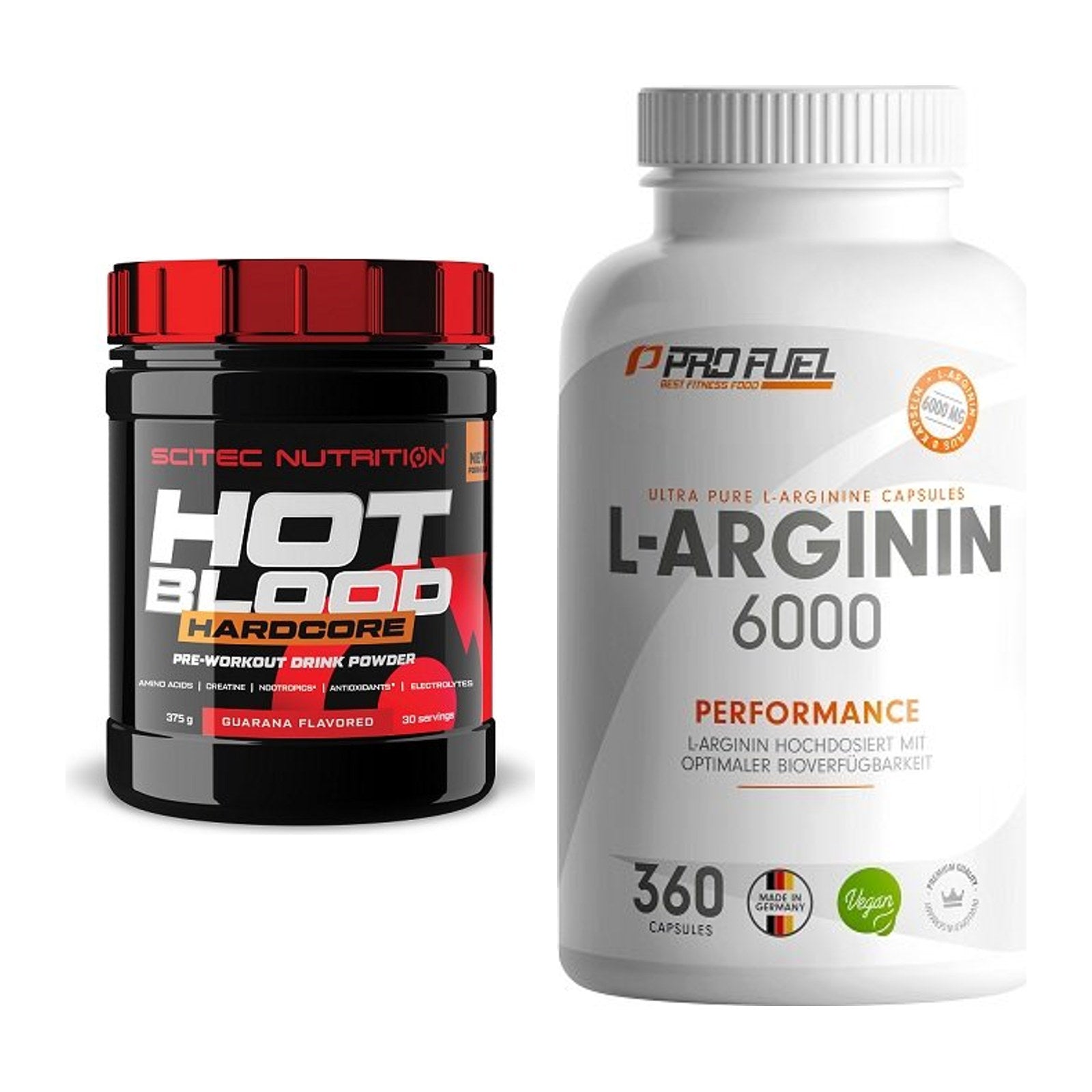 Trainings-Set: Scitec Hot Blood Hardcore + ProFuel L-Arginin 6000 – alle enthaltenen Artikel