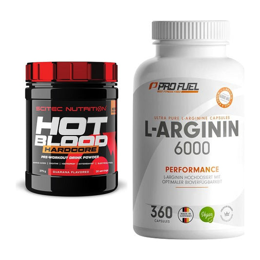 Trainings-Set: Scitec Hot Blood Hardcore + ProFuel L-Arginin 6000 – alle enthaltenen Artikel