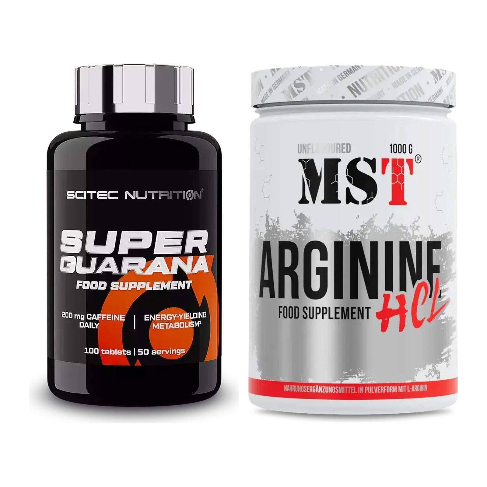 Trainings-Set: Scitec Super Guarana 100 Tabl. + MST Arginine HCL – alle enthaltenen Artikel