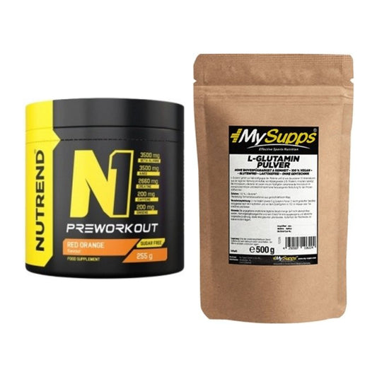 Trainings-Set: Nutrend N1 Preworkout 255g NEU + MySupps Glutamine – alle enthaltenen Artikel