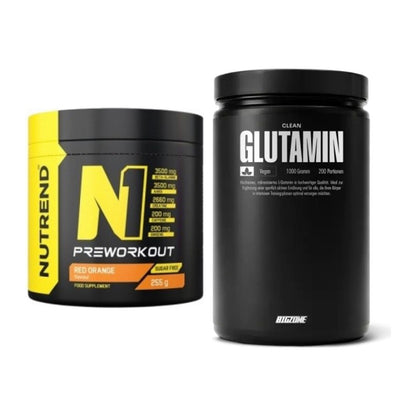 Trainings-Set: Nutrend N1 Preworkout 255g NEU + Big Zone Glutamin – alle enthaltenen Artikel