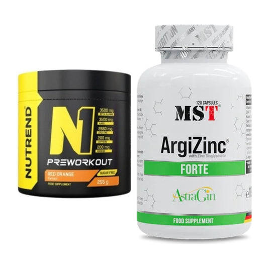 Trainings-Set: Nutrend N1 Preworkout 255g NEU + MST ArgiZinc Forte – alle enthaltenen Artikel