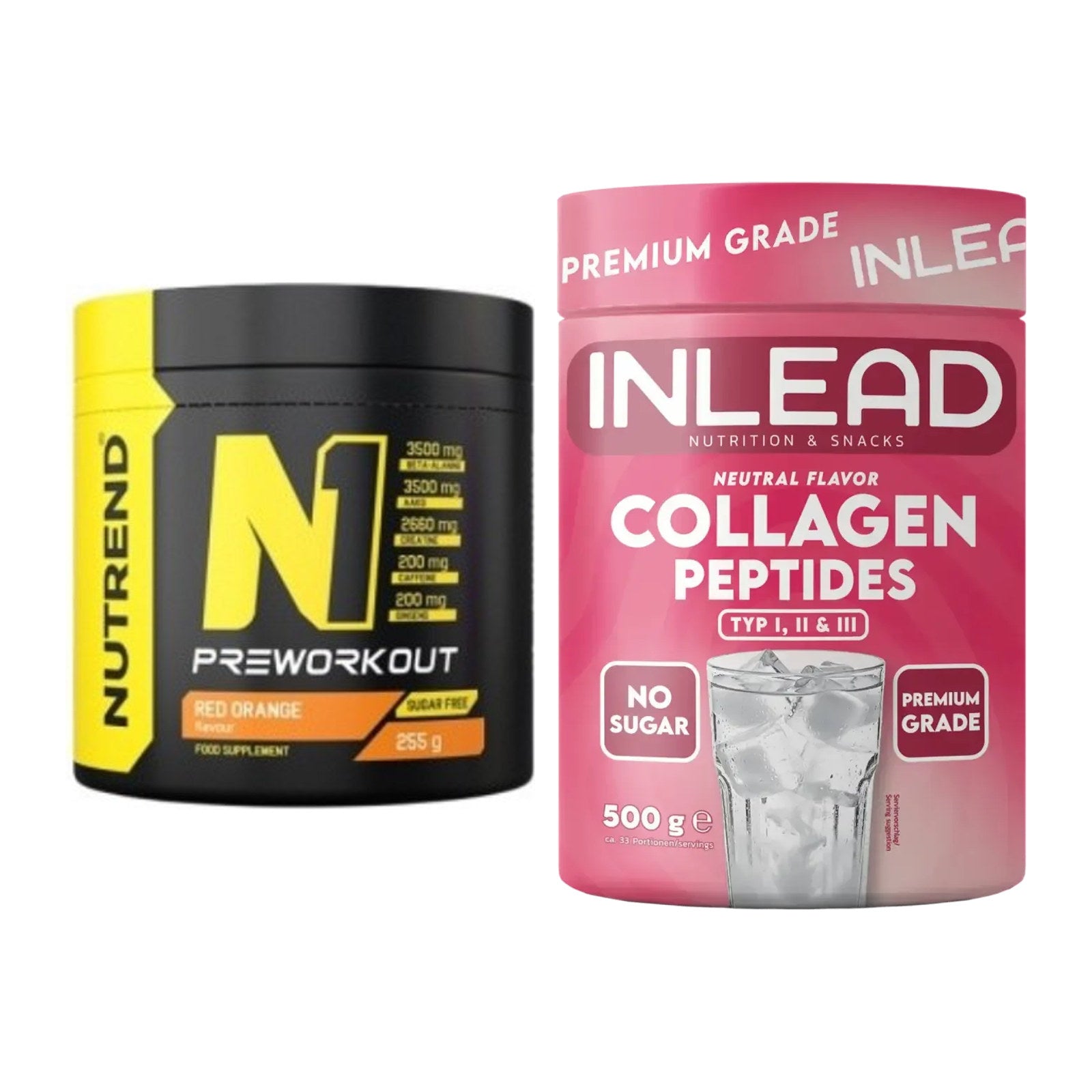 Trainings-Set: Nutrend N1 Preworkout 255g + INLEAD Collagen Peptides – alle enthaltenen Artikel