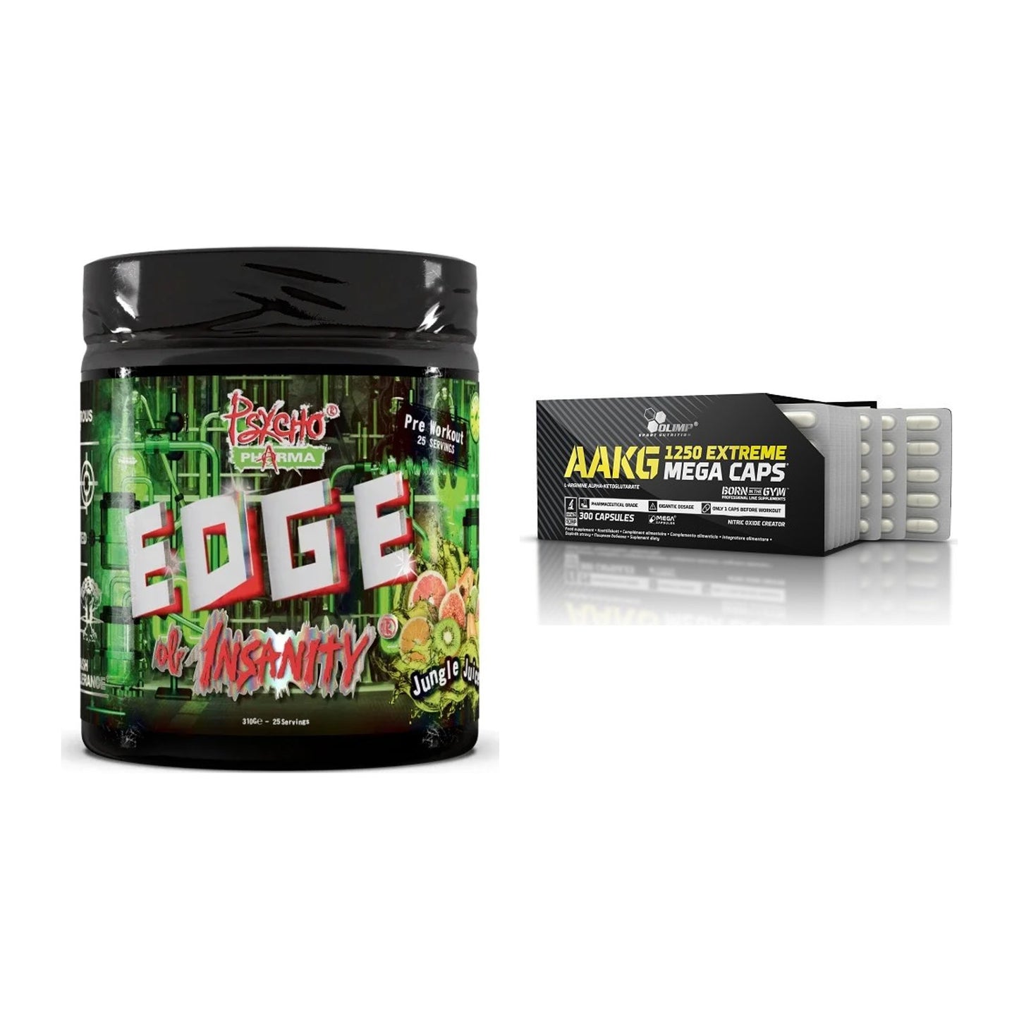 Trainings-Set: Psycho Pharma Edge + Olimp AAKG Extreme Mega – alle enthaltenen Artikel