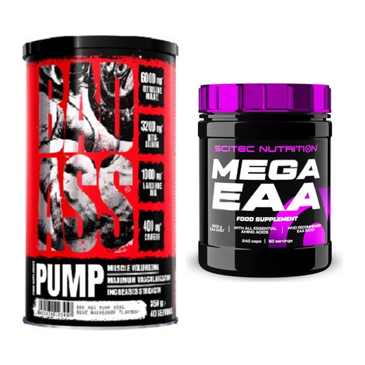 Trainings-Set: BAD ASS Pump + Scitec Mega EAA – alle enthaltenen Artikel