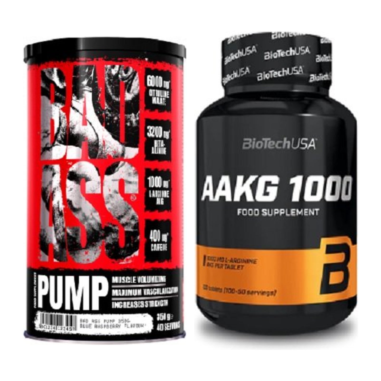 Trainings-Set: BAD ASS Pump + BioTech AAKG 1000mg 100 Tabl. – alle enthaltenen Artikel