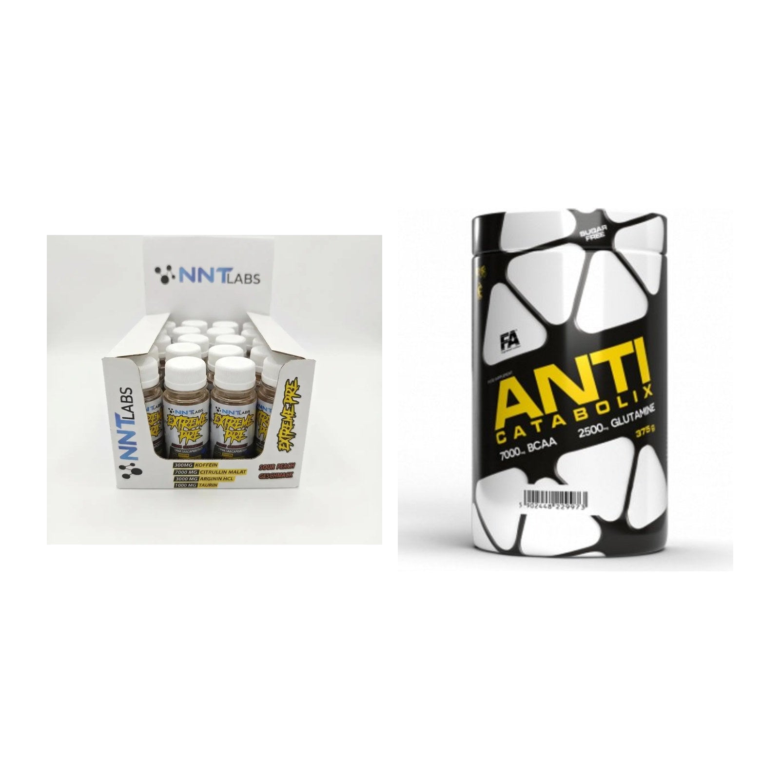 Trainings-Set: NNT Extreme Pre-Workout + FA Nutrition Anticatabolix – alle enthaltenen Artikel