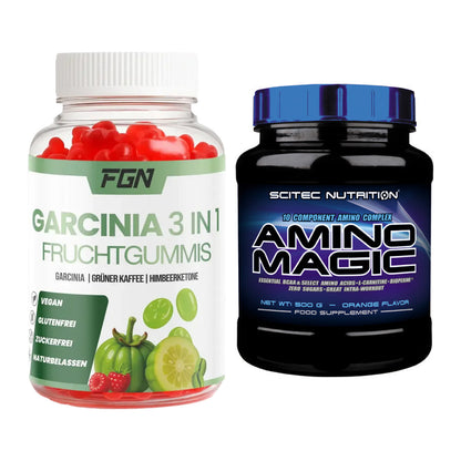 Trainings-Set: FGN Garcinia 60 Fruchtgummies + Scitec Amino Magic – alle enthaltenen Artikel