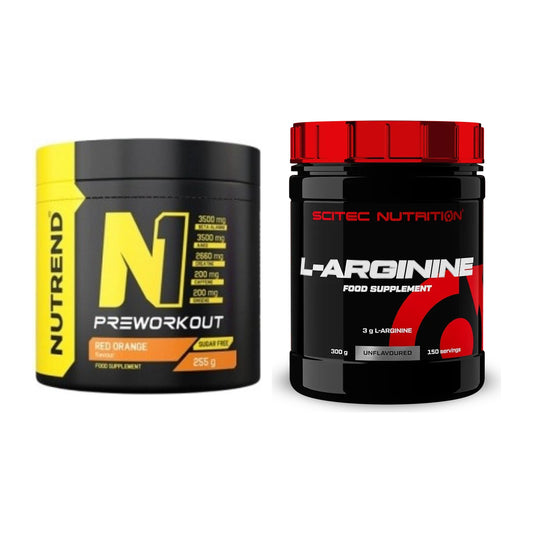 Trainings-Set: Nutrend N1 Preworkout 255g NEU + Scitec Arginin – alle enthaltenen Artikel