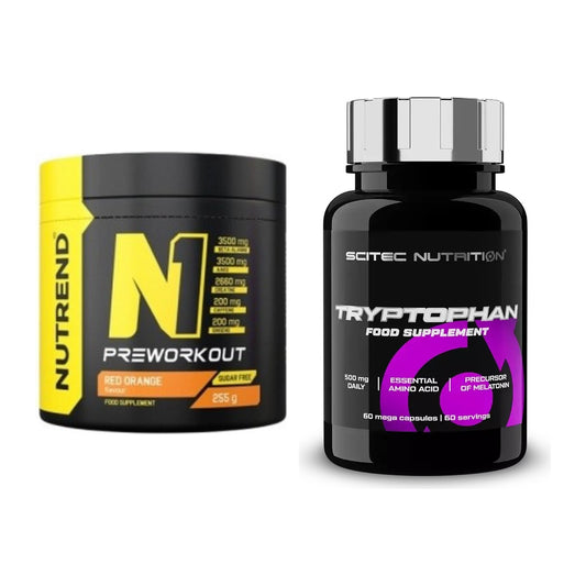 Trainings-Set: Nutrend N1 Preworkout 255g NEU + Scitec Tryptophan – alle enthaltenen Artikel